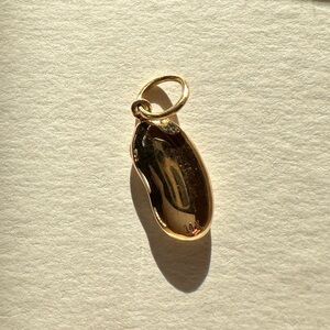 Solid 14k lucky bean pendant
